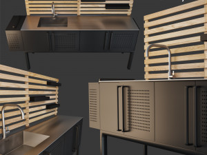 drop kitchen module Model 3D