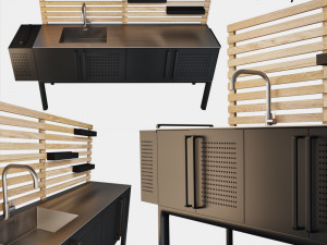 drop kitchen module Model 3D