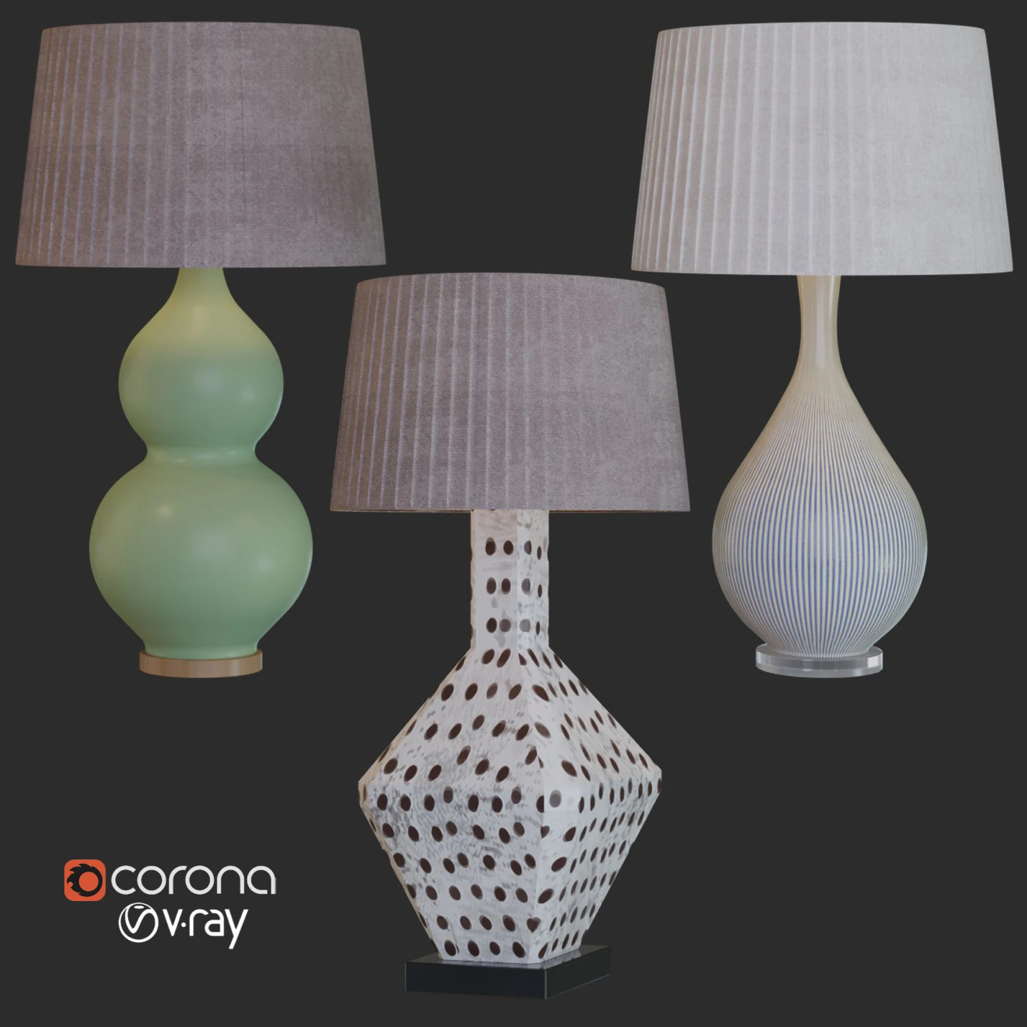 oka lamps 3D Model .c4d .max .obj .3ds .fbx .stl .blend 