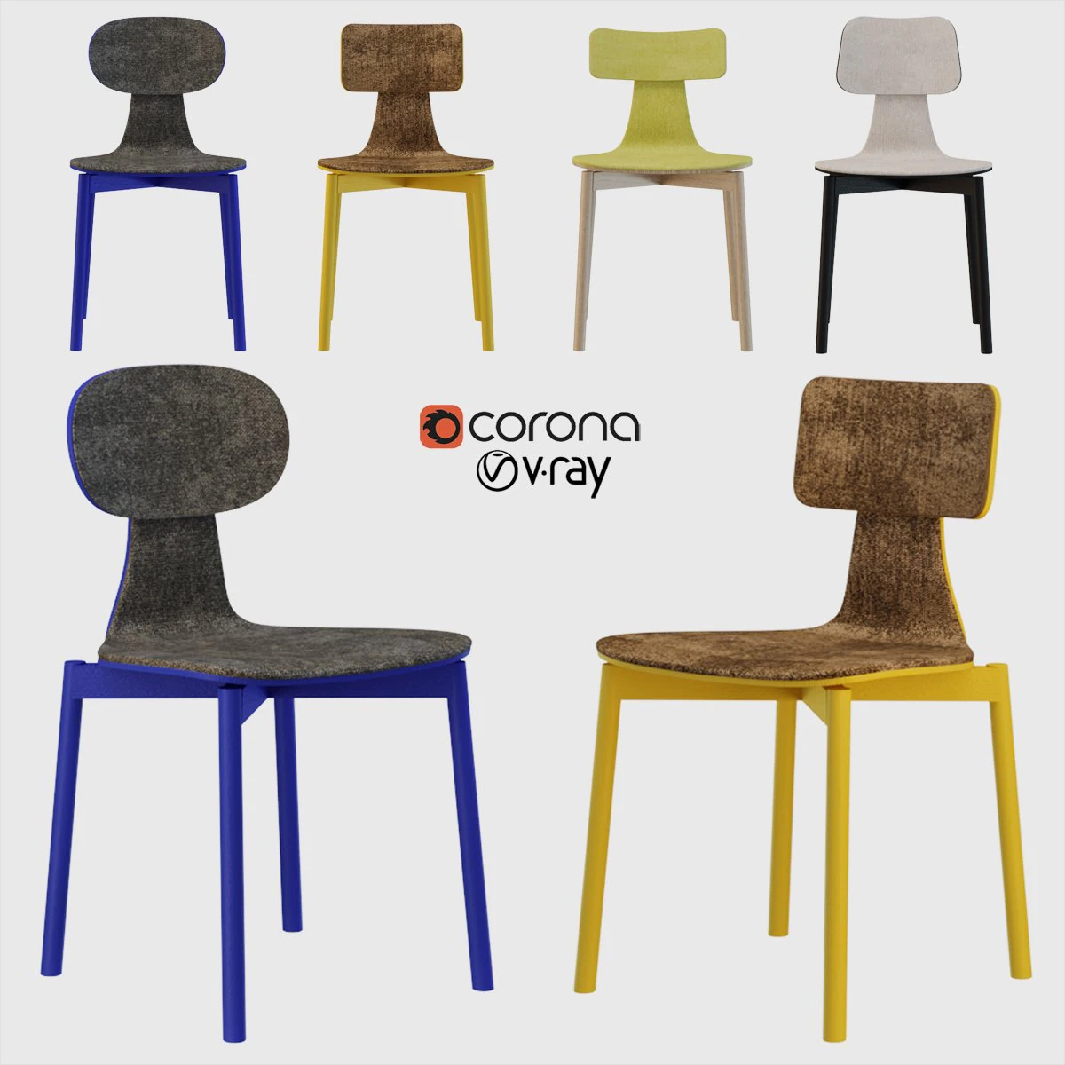 silla 40 set 3D Model .c4d .max .obj .3ds .fbx .stl .blend 