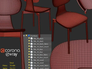 silla 40 set 3D Model