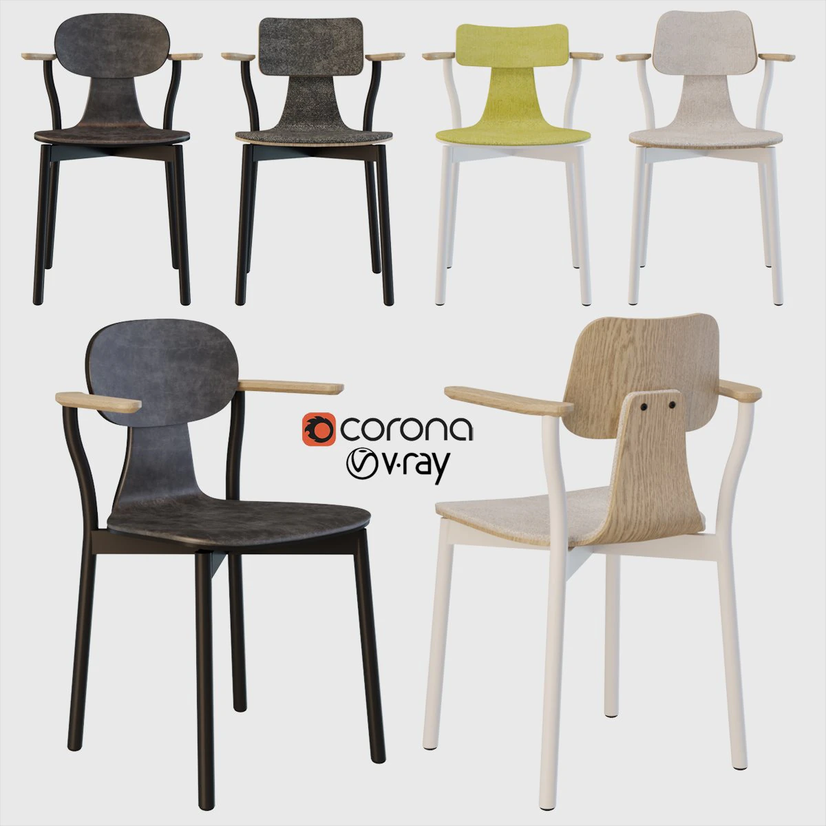 silla 40 with hands 3D Model .c4d .max .obj .3ds .fbx .stl .blend 