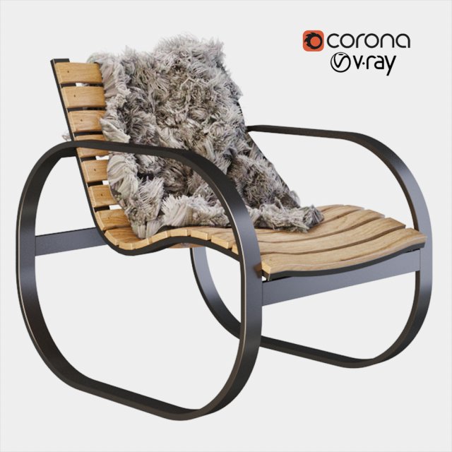 parc rocking chair Modelo 3D .c4d .max .obj .3ds .fbx .stl .blend 