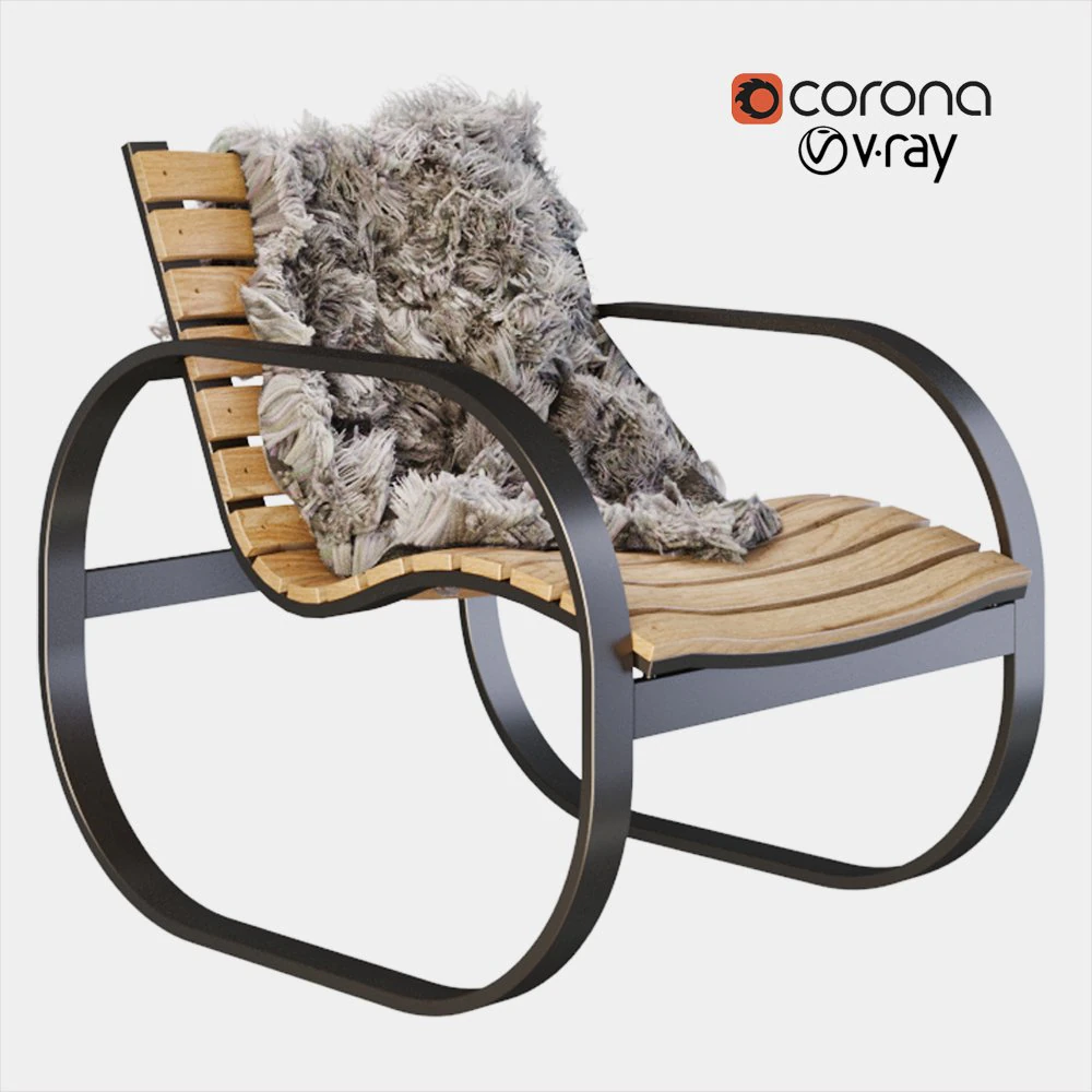 parc rocking chair 3D Model .c4d .max .obj .3ds .fbx .stl .blend