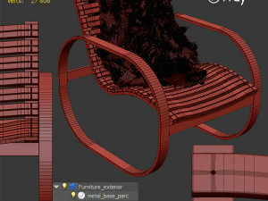 parc rocking chair Modelo 3D