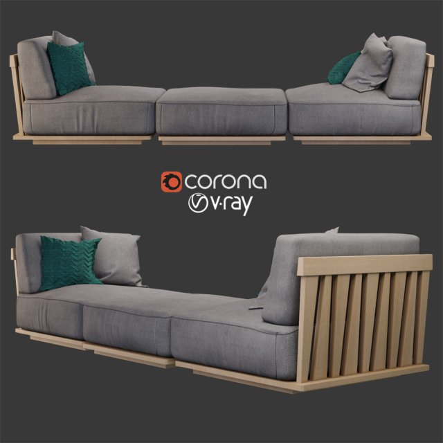 flexform zante ottoman 3D Model .c4d .max .obj .3ds .fbx .stl .blend 