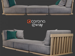 flexform zante ottoman 3D Model