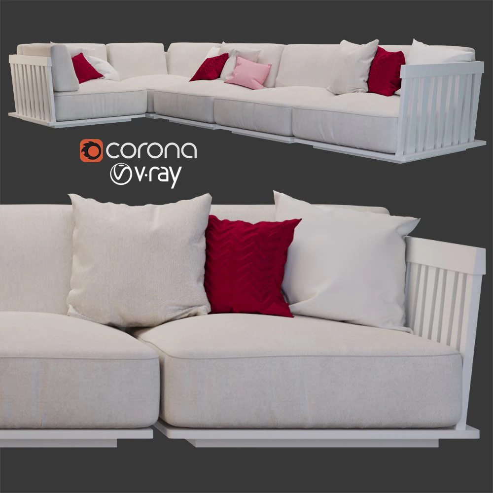 flexform zante l 3D Model .c4d .max .obj .3ds .fbx .stl .blend 