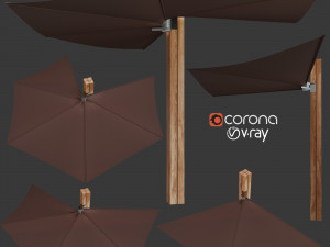 wall-mounted garden umbrella Modello 3D