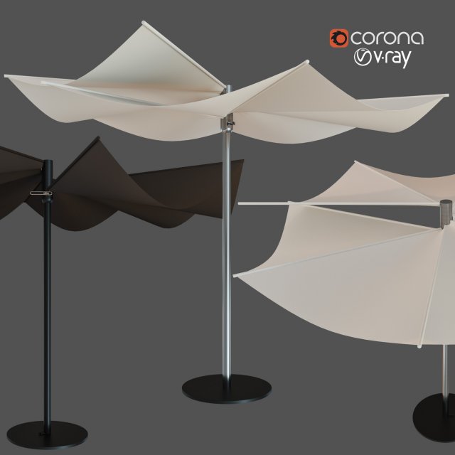 round garden umbrella Modèle 3D .c4d .max .obj .3ds .fbx .stl .blend 