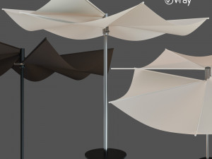 round garden umbrella Modello 3D