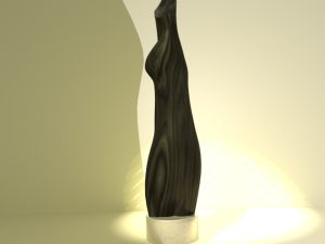 wood statue 3D 模型