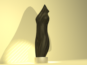 wood statue 3D 模型
