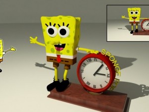 sponge pop desk clock Model 3D