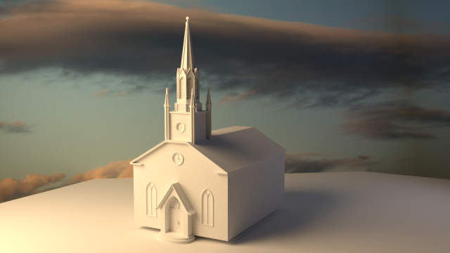 church 3D Modell .c4d .max .obj .3ds .fbx .stl .blend