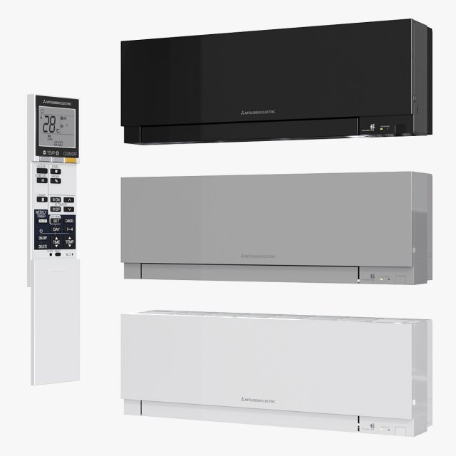 Mitsubishi Electric air conditioner 3D मॉडल .c4d .max .obj .3ds .fbx .stl .blend 