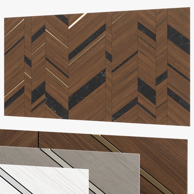 Decorative wall 307 Model 3D .c4d .max .obj .3ds .fbx .stl .blend 