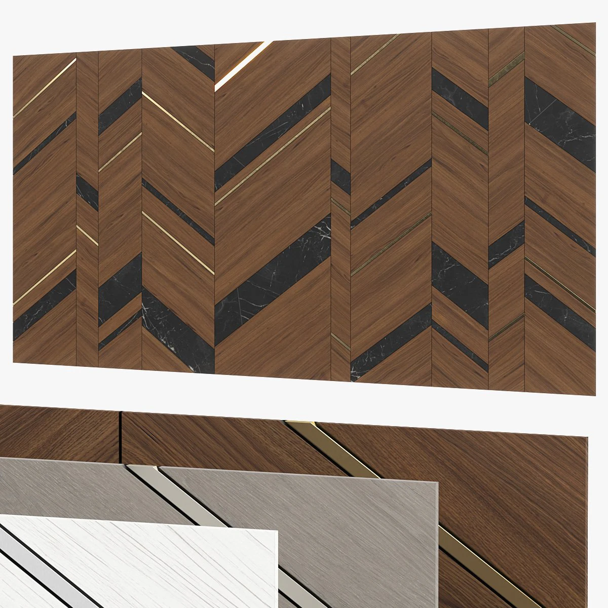 Decorative wall 307 3D Model .c4d .max .obj .3ds .fbx .stl .blend 