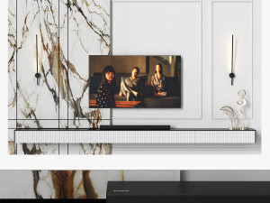 Wall with TV 043 3D Модель