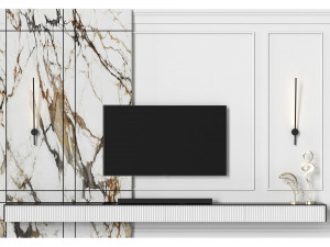 Wall with TV 043 3D Model