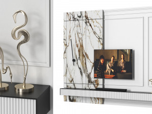 Wall with TV 043 3D Model