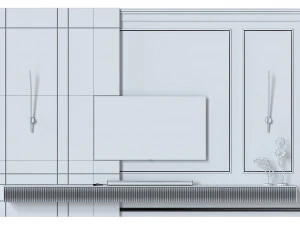 Wall with TV 043 3D Model