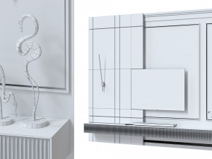 Wall with TV 043 3D Model