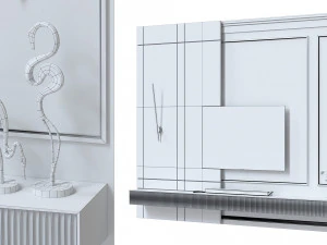 Wall with TV 043 3D Model