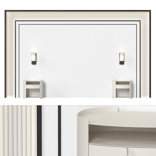 Headboard 039 Modelo 3D .c4d .max .obj .3ds .fbx .stl .blend 