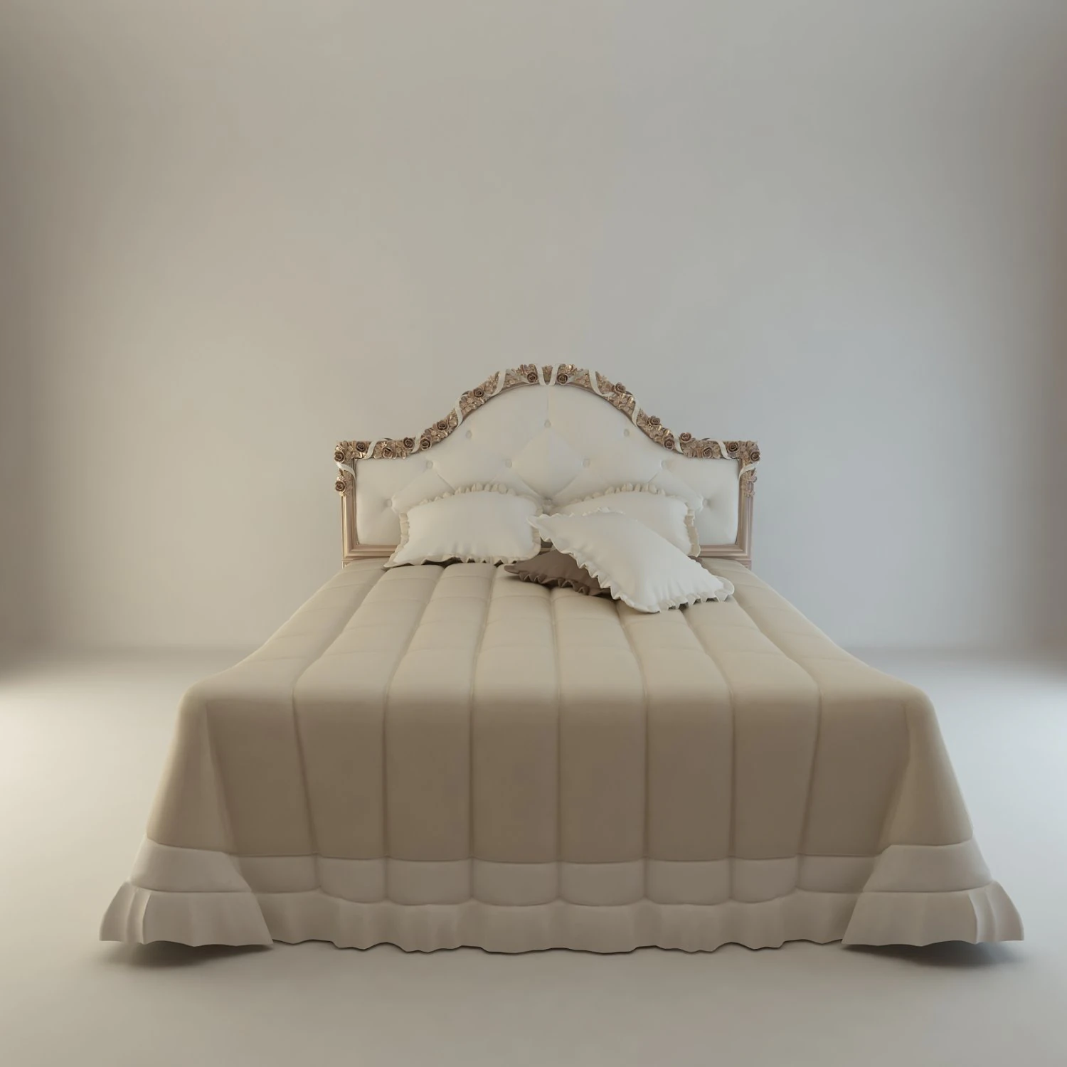 bed with flowers 3D Model .c4d .max .obj .3ds .fbx .stl .blend 