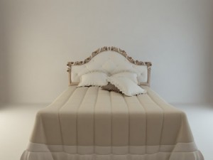 bed with flowers Modelo 3D