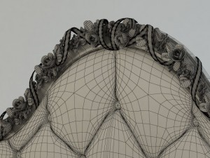 bed with flowers 3D 모델