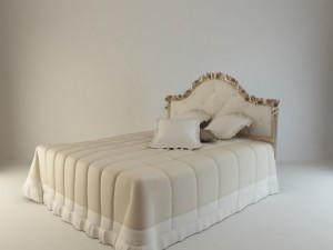 bed with flowers 3D 모델