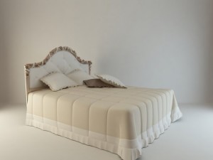 bed with flowers 3D 모델