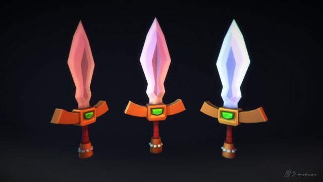 fantasy sword 3D Модель .c4d .max .obj .3ds .fbx .stl .blend 