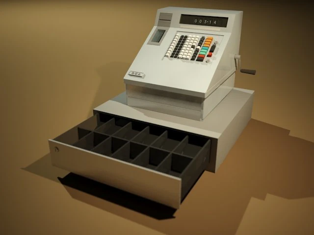 cashdesk from 1990th 3D Model .c4d .max .obj .3ds .fbx .stl .blend 