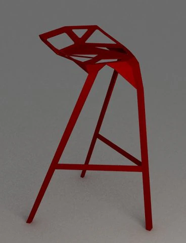 banquinho vermelho Modelo 3D .c4d .max .obj .3ds .fbx .stl .blend