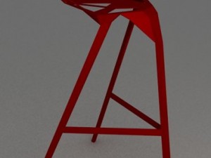 red stool Modelo 3D