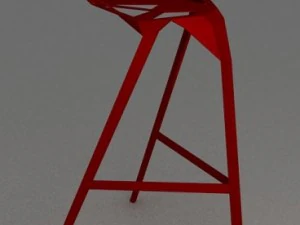 bangku merah Model 3D