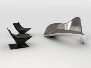 sof&aacute; curvo Modelo 3D