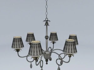 lustre de seis folhas Modelo 3D