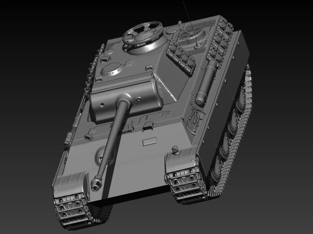 panther tank hd 3D Model .c4d .max .obj .3ds .fbx .stl .blend 