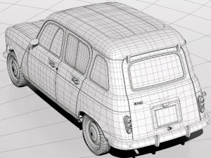 1967 renault r4l 3D 모델