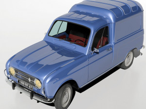 1967 renault r4 fourgonette 3D 모델