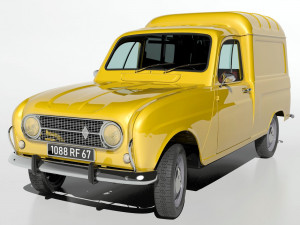 1967 renault r4 fourgonette 3D 모델