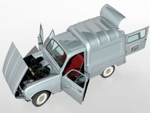 1967 renault r4 fourgonette 3D 모델