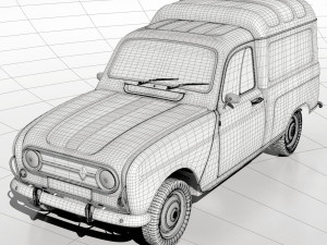 1967 renault r4 fourgonette 3D 모델