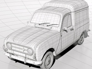 1967 renault r4 fourgonette 3D 모델