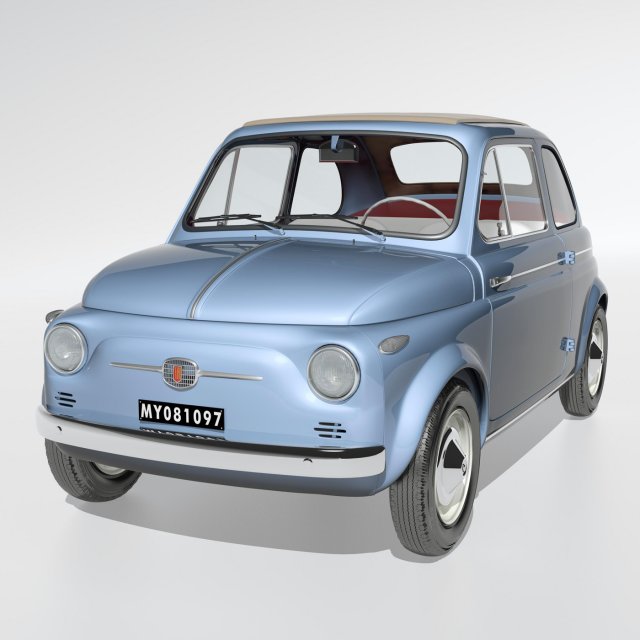 fiat nuova 500 1958 3D Model .c4d .max .obj .3ds .fbx .stl .blend 