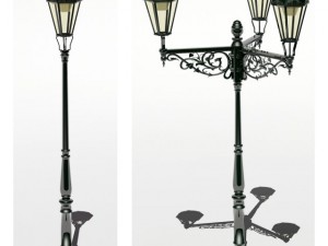 prague streetlamps j a set of three Modelo 3D